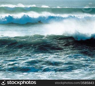 Waves Crashing near Shoreline