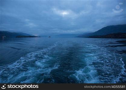 Waves from trawler, Isle of Skye, Scotland