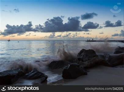 Waves Hitting the Rocks in Saint Lucia