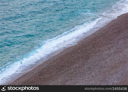 Waves hitting the shore at Antalya Konyaalt? beach
