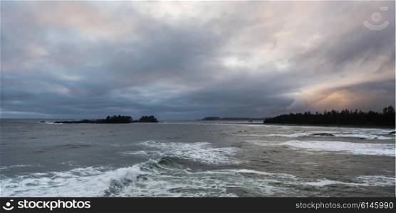 Waves in the sea, Pettinger Point, Cox Bay, Pacific Rim National Park Reserve, Tofino, British Columbia, Canada