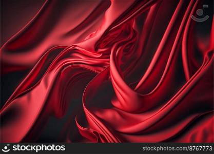 Waves of red silk as background