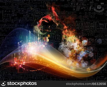 Waves of Technology series. Artistic background made of lights, fractal and technological elements for use with projects on science, philosophy, metaphysics and modern technology