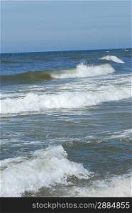 Waves on sea landscape