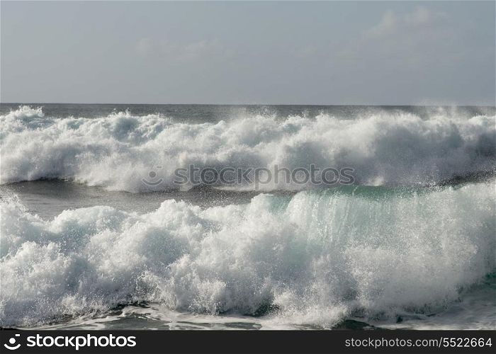 Waves on the beach, Haleiwa, North Shore, Oahu, Hawaii, USA