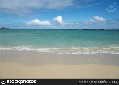 Waves on the beach, Kailua Beach, Kailua, Oahu, Hawaii, USA