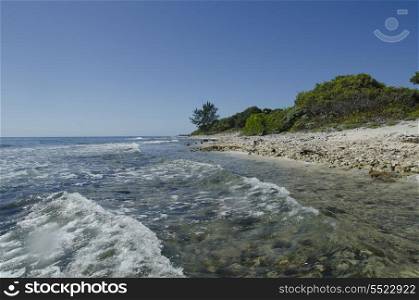 Waves on the beach, Utopia Village, Utila, Bay Islands, Honduras