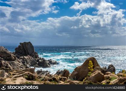 Waves Pounding the Coastline at Capo Testa Sardinia