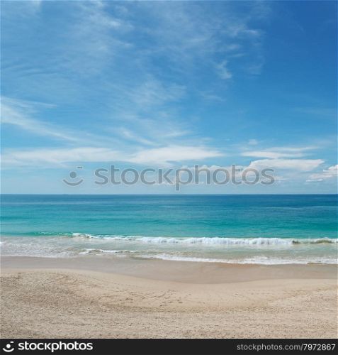 waves sea and blue sky