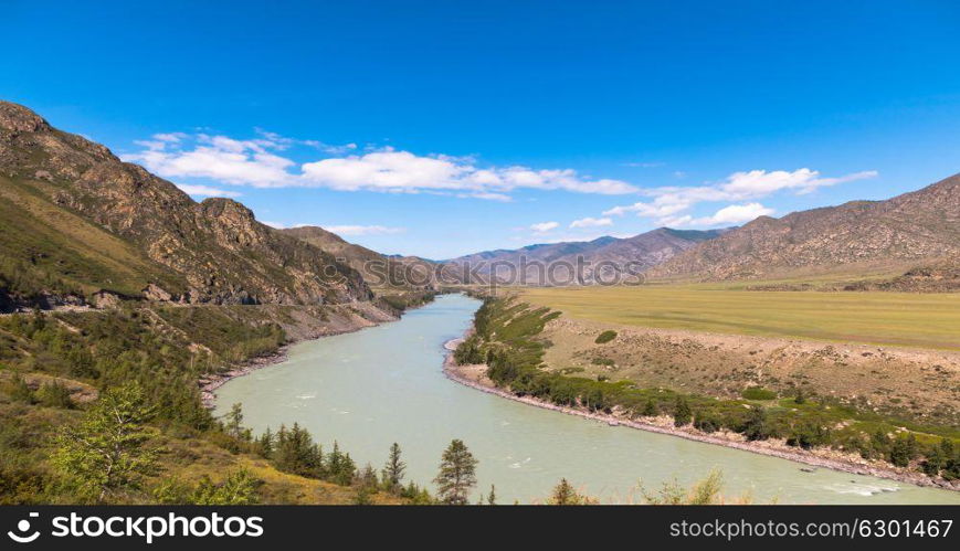 waves, spray and foam, river Katun in Altai mountains. Siberia, Russia. waves, spray and foam, river Katun in Altai mountains. Siberia, Russia.