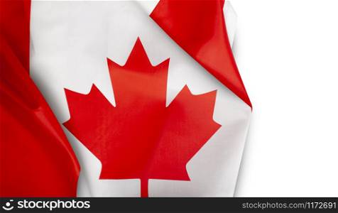 Waving Canada flag isolated on a white background