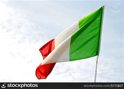 waving flag in the blue sky italy colour and wave