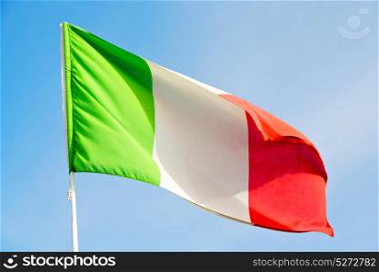 waving flag in the blue sky italy colour and wave