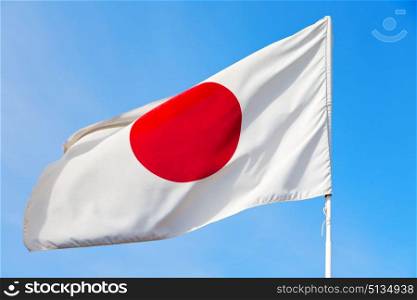 waving flag in the blue sky japancolour and wave