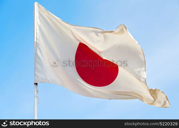 waving flag in the blue sky japancolour and wave