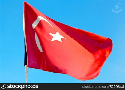 waving flag in the blue sky tunisia colour and wave