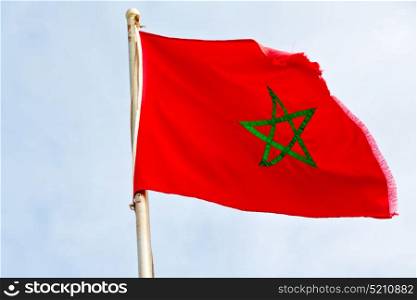 waving flag in the blue sky tunisia colour and wave