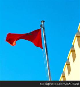 waving flag in the blue sky tunisia colour and wave battlements