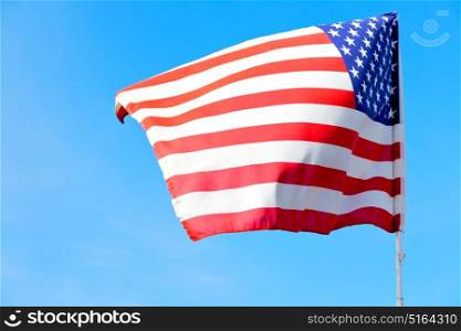 waving flag in the blue sky usa colour and wave