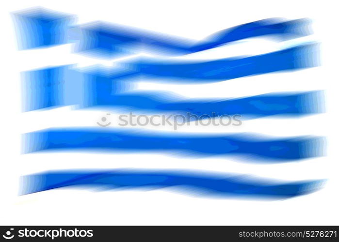 waving greece flag in the blue sky and flagpole