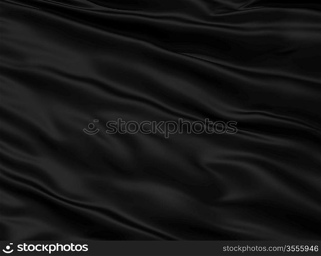 Wavy black textile background with rippled effect