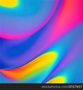 Wavy futuristic colorful background - generative ai