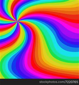 Wavy multicolored lines in the colors of the spectrum, diverging from one point