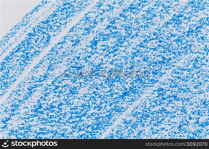 Wax crayon hand drawing blue background texture