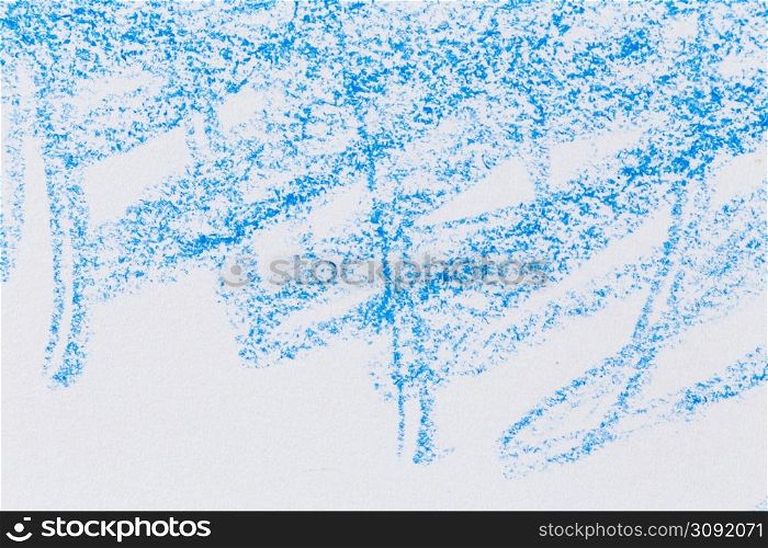 Wax crayon hand drawing blue background texture