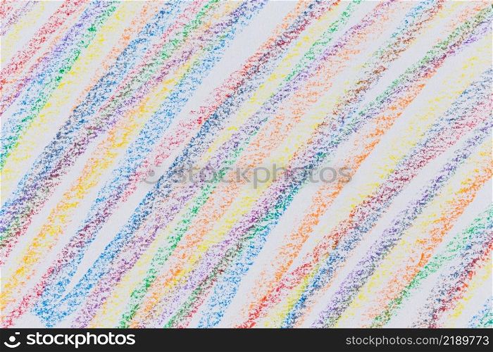 Wax crayon hand drawing design elements set. Colorful pastel chalk stripes. Background