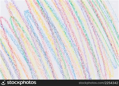 Wax crayon hand drawing design elements set. Colorful pastel chalk stripes. Background