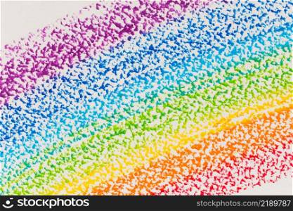 Wax crayon hand drawing rainbow background