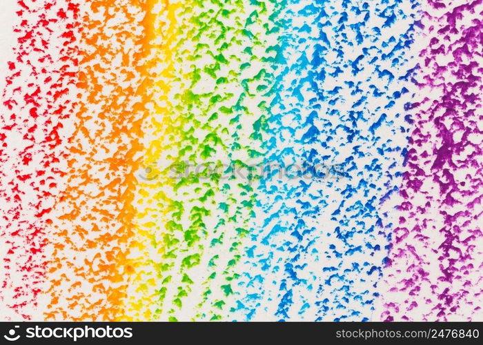 Wax crayon hand drawing rainbow background