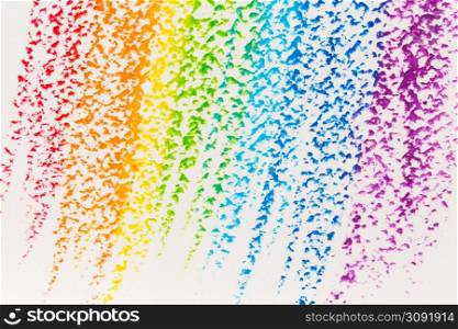 Wax crayon hand drawing rainbow background