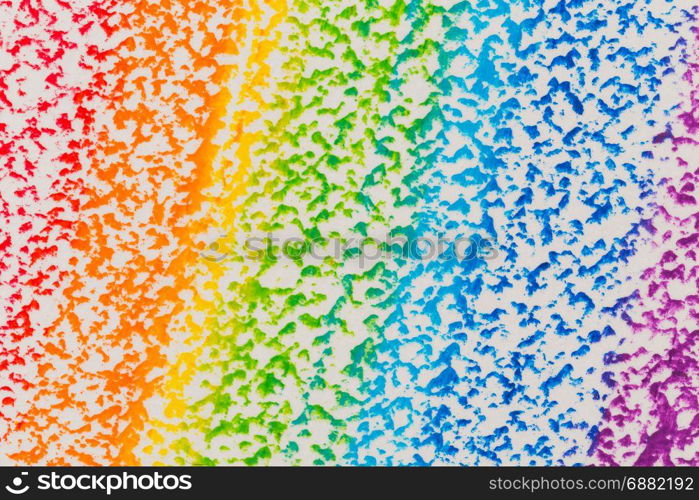 Wax crayon hand drawing rainbow background