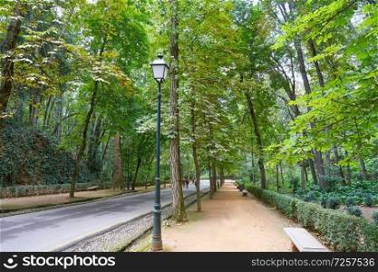 Way to Alhambra park in Granada in Spain Cuesta de gomerez climb