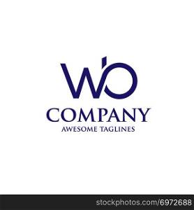 WB letter logo design vector illustration template