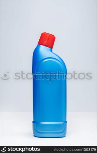 WC cleaner bottle. blue Plastic container