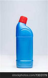 WC cleaner bottle. blue Plastic container