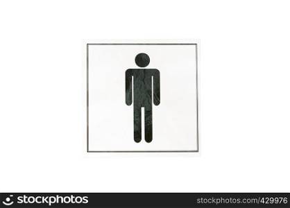 wc directional sign man isolated on white background