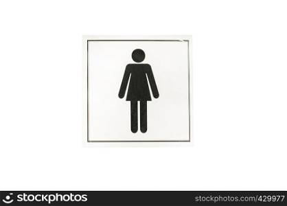 wc directional sign women isolated on white background