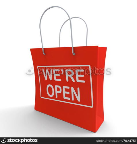 We&rsquo;re Open Shopping Bag Showing New Store Launch