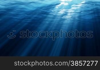We see abstract illustration of underwater with sun light