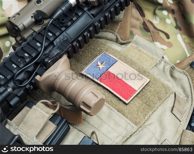 Weapon series - the Texas State flag patch on a bulletproof vest