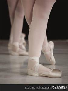 wearing pointe shoes