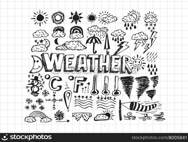 weather symbols widget and icons drawing idea