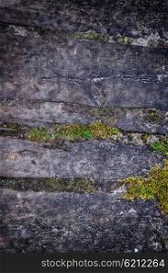 Weathered and rough textured wooden walkway