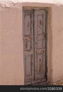 Weathered door in Mykonos Greece