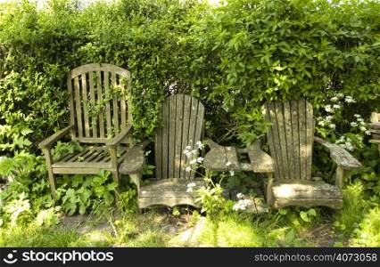Weathered garden furniture