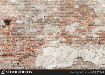 Weathered Old Red Brick Wall. The Weathered Old Red Brick Wall Background